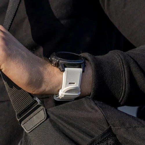 Bracelet silicone Garmin Fenix 5 (Plus)/6 (Pro) (blanc)