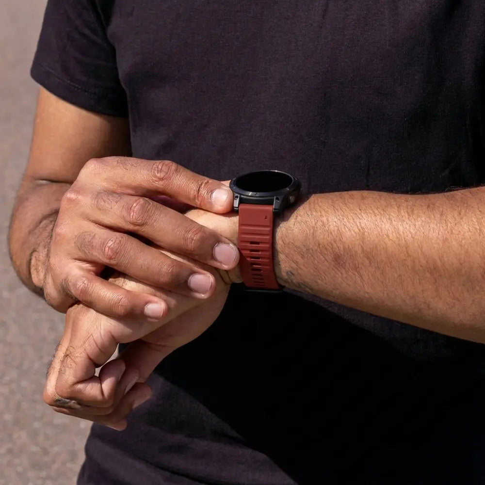 Garmin Fenix 5 / 6 outdoor siliconen band (rood)