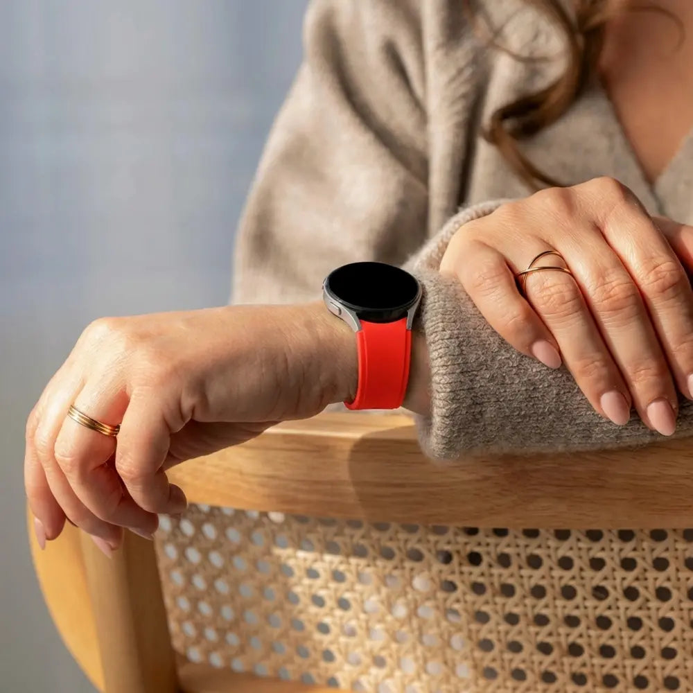 Bracelet silicone Samsung Galaxy Watch 4 40mm (rouge vif)