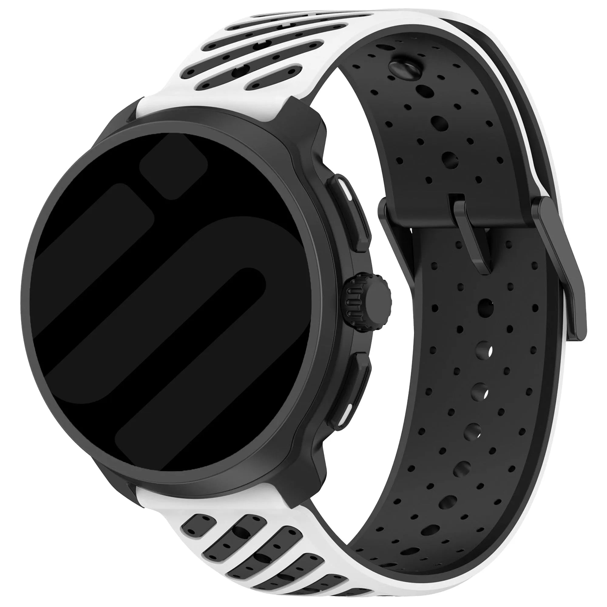 Coros Pace 4 Gestreiftes Silikonarmband (Weiß/Schwarz)