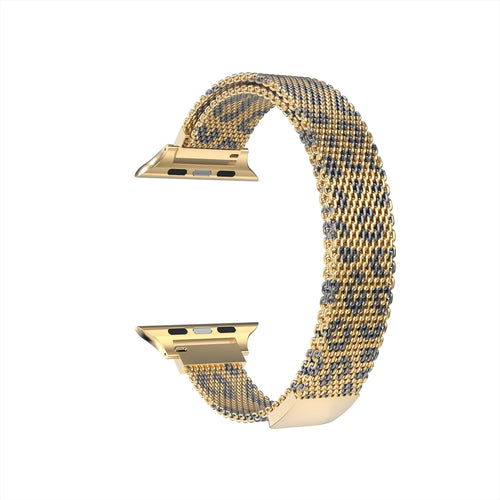 Bracelet milanais slim Apple Watch (léopard or)