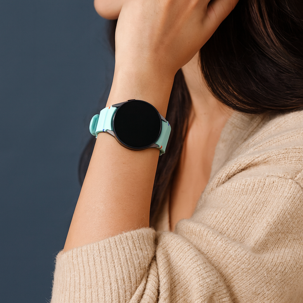 Samsung Galaxy Watch 4 40mm mit wellenförmigem Armband (Hellgrün)