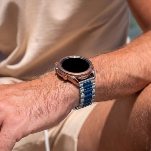 Samsung Galaxy Watch 46mm stalen band (zilver/blauw)
