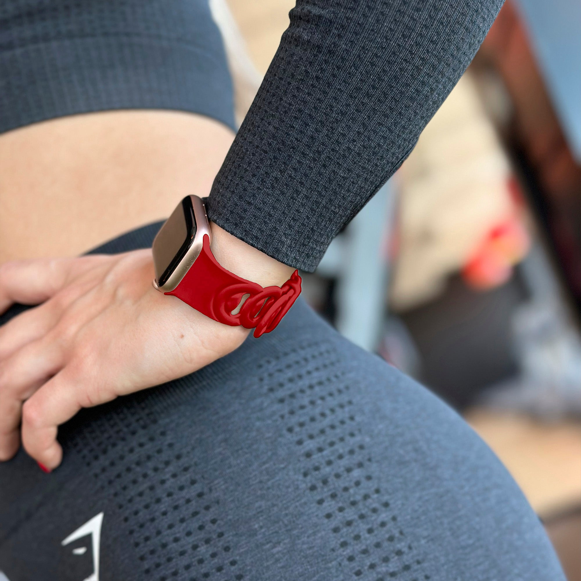 Correa silicona cadena Apple Watch (roja)