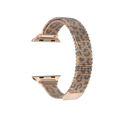 Correa milanesa slim Apple Watch (leopardo oro rosa)