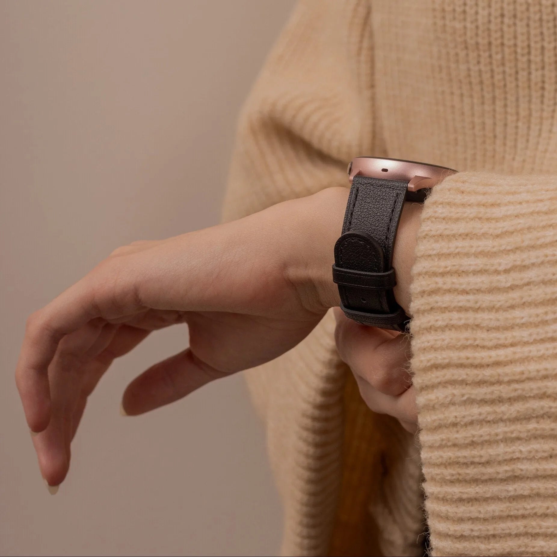Bracelet cuir moderne Polar Vantage M (noir)