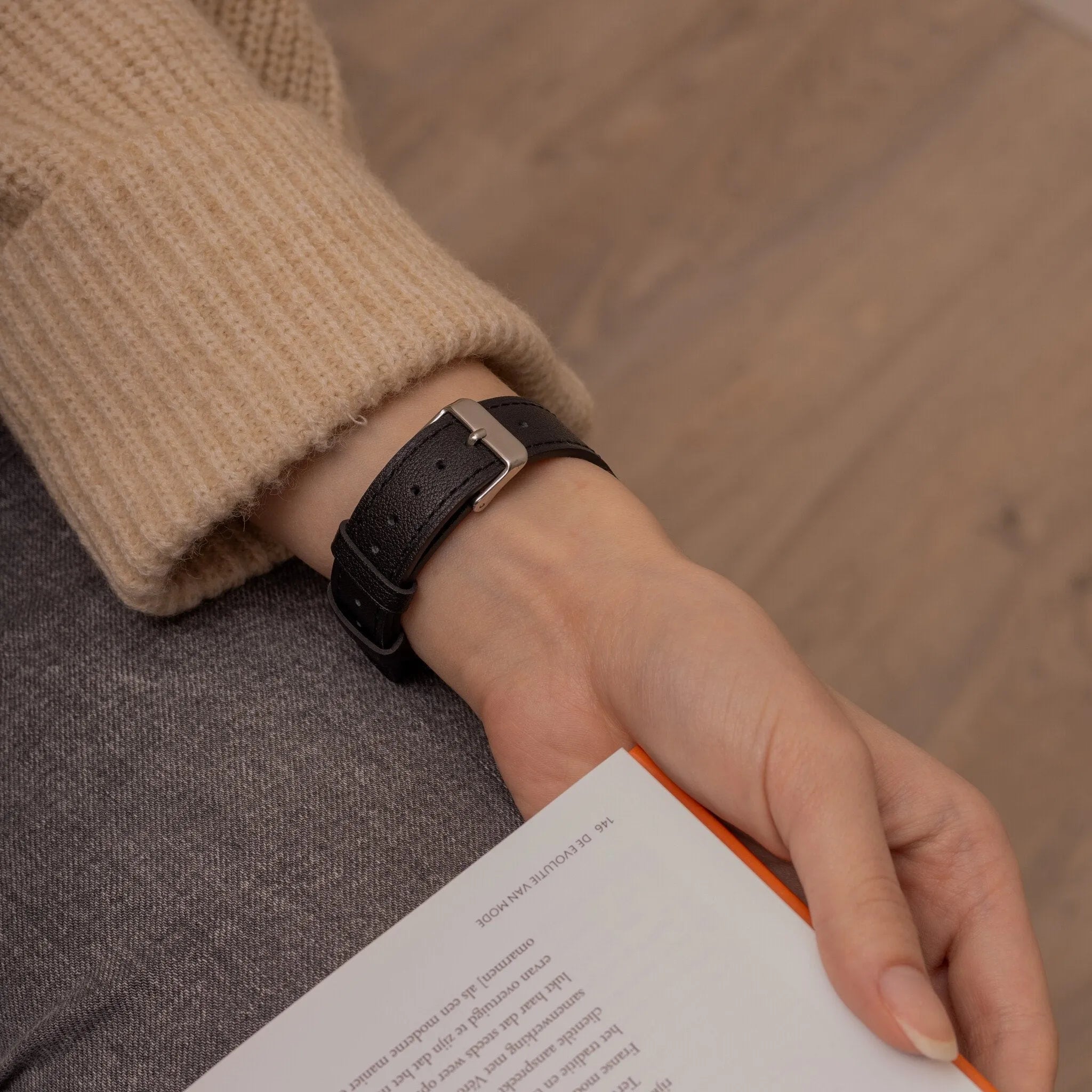 Bracelet cuir Polar Ignite 3 (noir élégant)