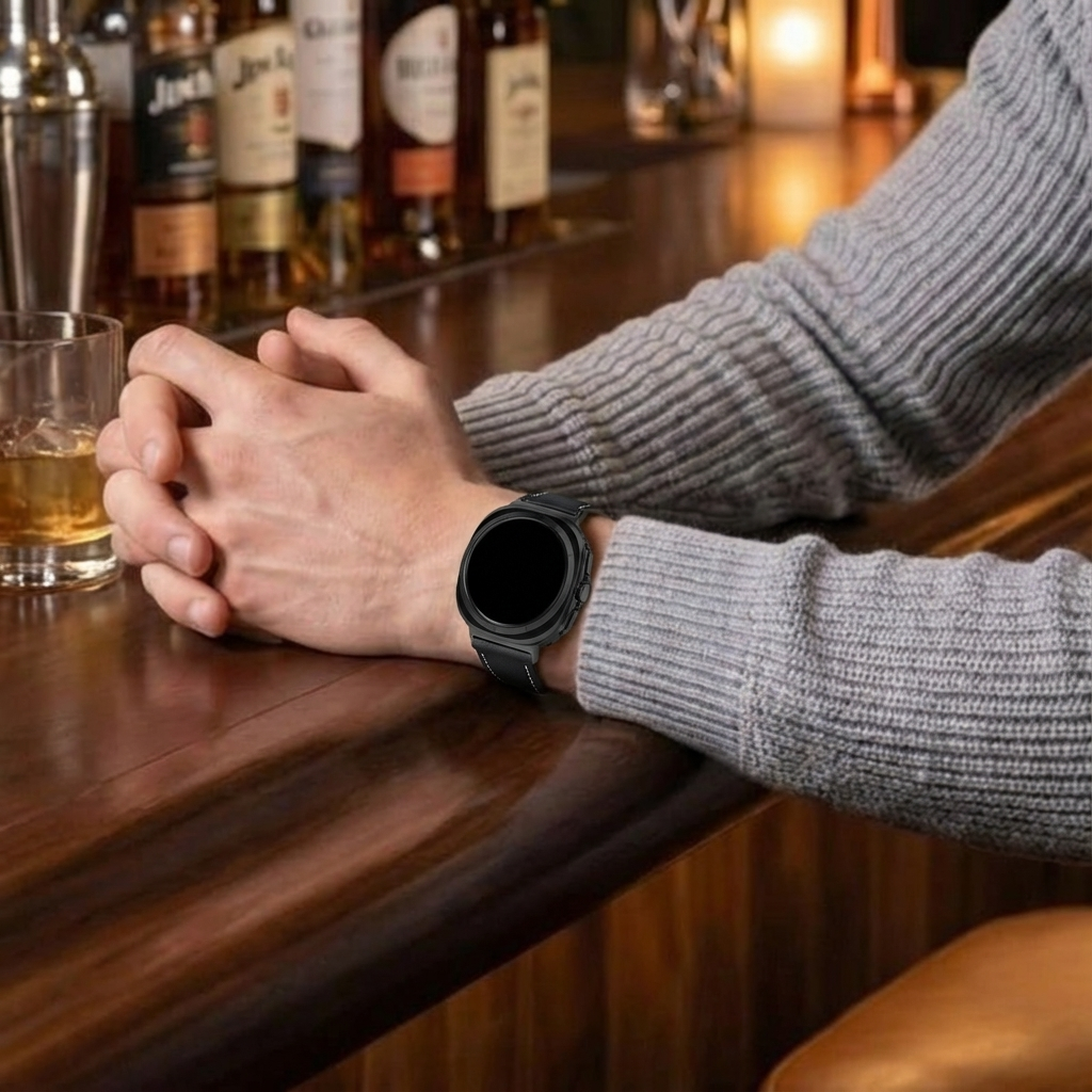 Correa cuero con hebilla Samsung Galaxy Watch Ultra (negro)