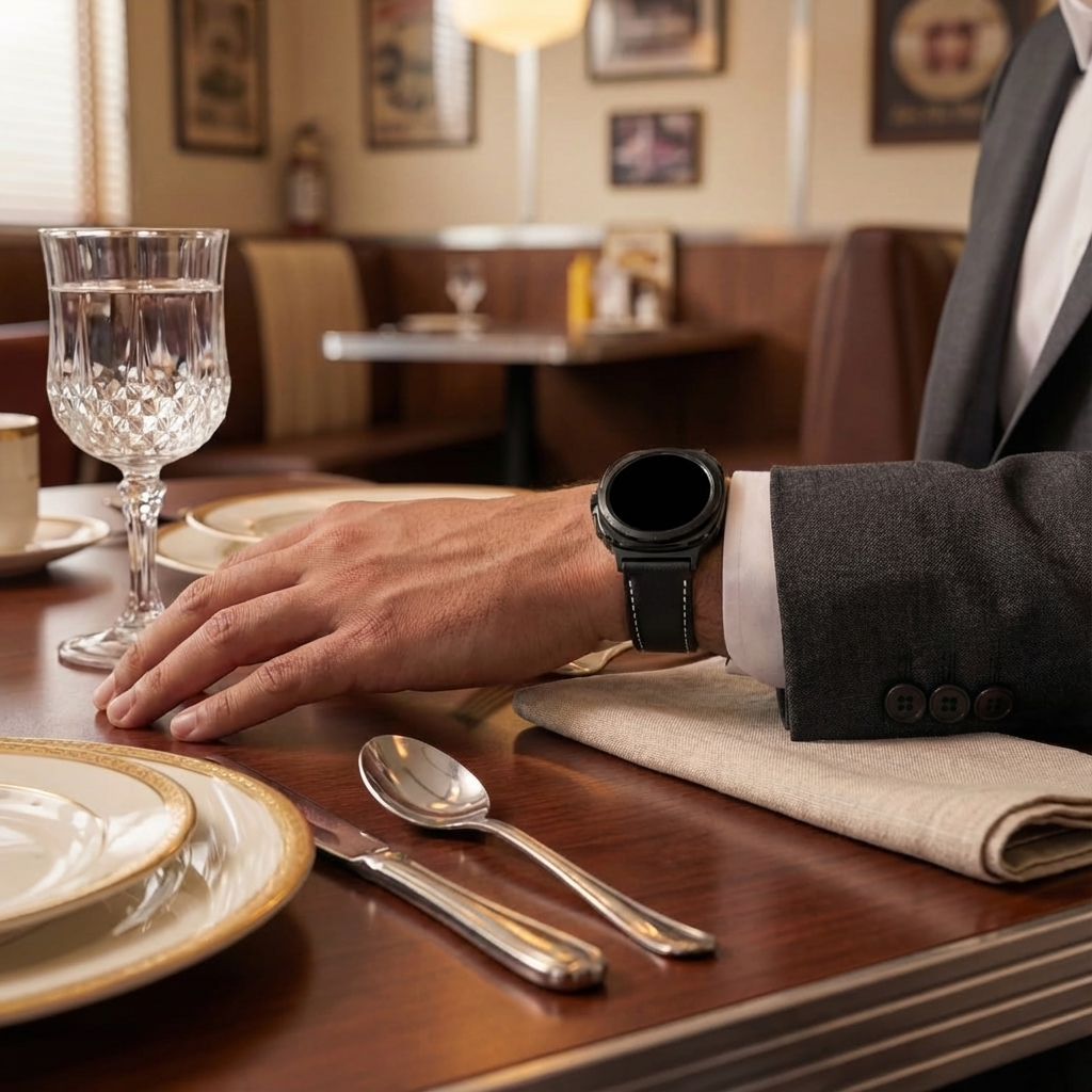 Correa cuero con hebilla Samsung Galaxy Watch Ultra (negro)