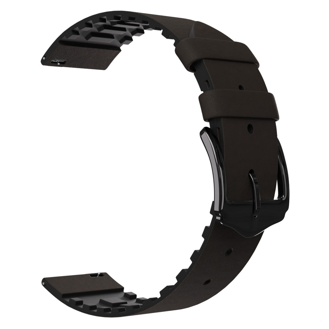 Coros Apex 2 Leather / Silicone Strap (Brown)