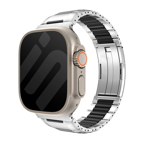 Apple Watch stalen hybrid band (titanium/zwart)