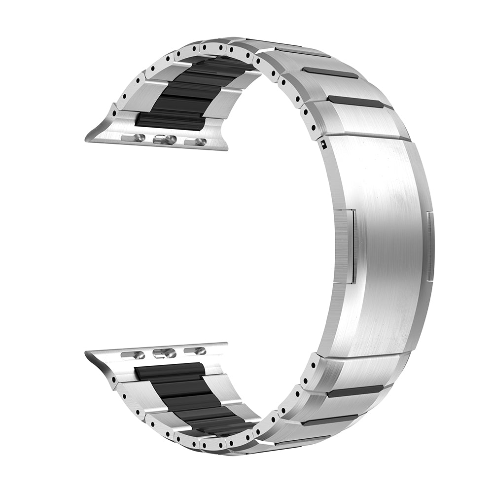 Apple Watch stalen hybrid band (titanium/zwart)