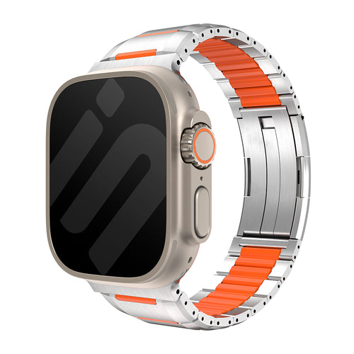 Correa acero híbrido Apple Watch Ultra (titanio/naranja)