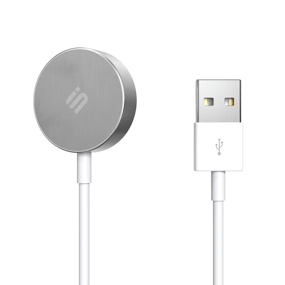 Strap-it USB-A Metal Apple Watch charger (White)