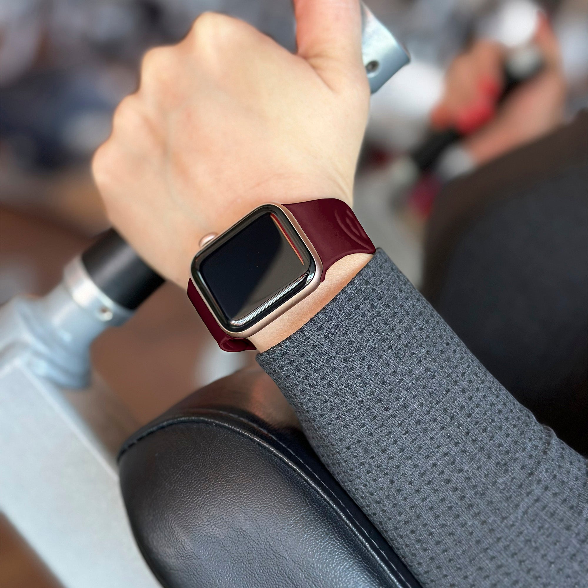 Correa silicona cadena Apple Watch (vino rojo)