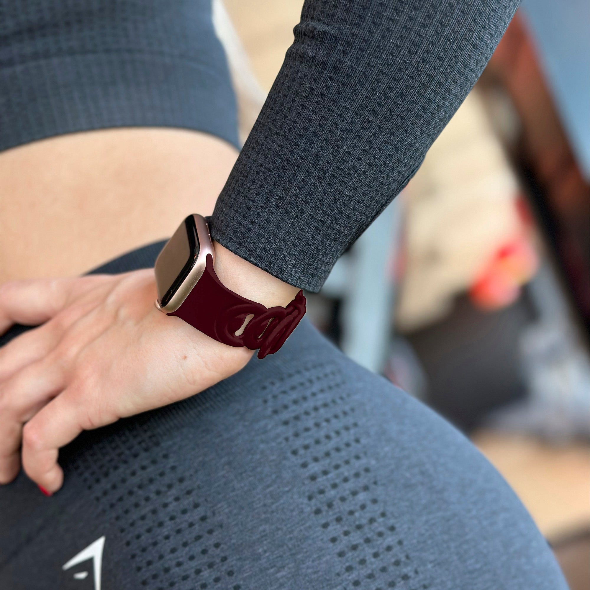 Correa silicona cadena Apple Watch (vino rojo)