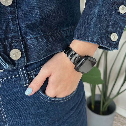xoxo Wildhearts Bracelet acier fin Apple Watch (noir)