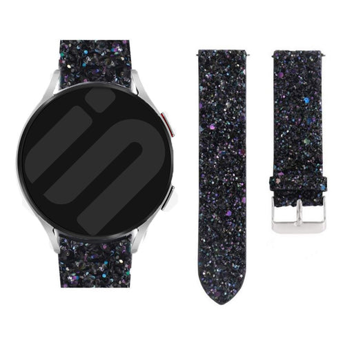 Bracelet cuir brillante Amazfit Bip U (Pro) (noir)