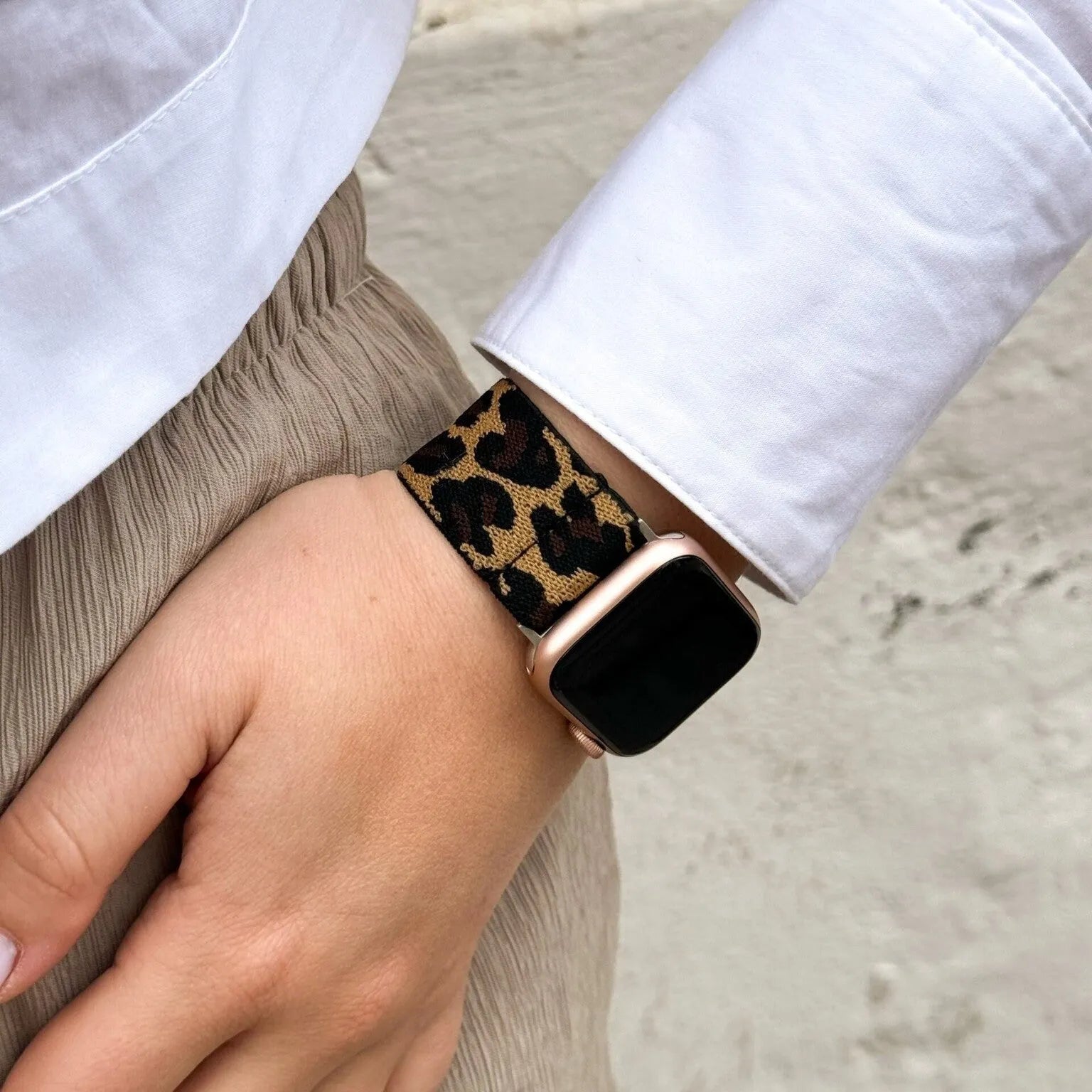 Bracelet élastique Apple Watch (léopard)