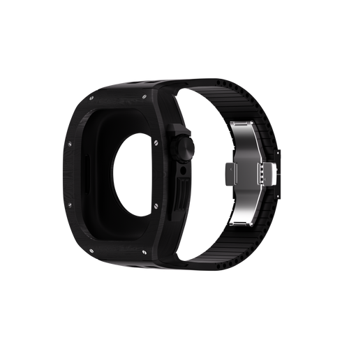 Reqior Funda de polímero con correa de goma Apple Watch 45mm (carbón negro)