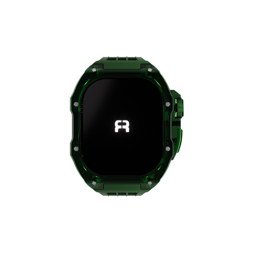 Reqior Apple Watch 45mm polymer case met rubberen band (groen)