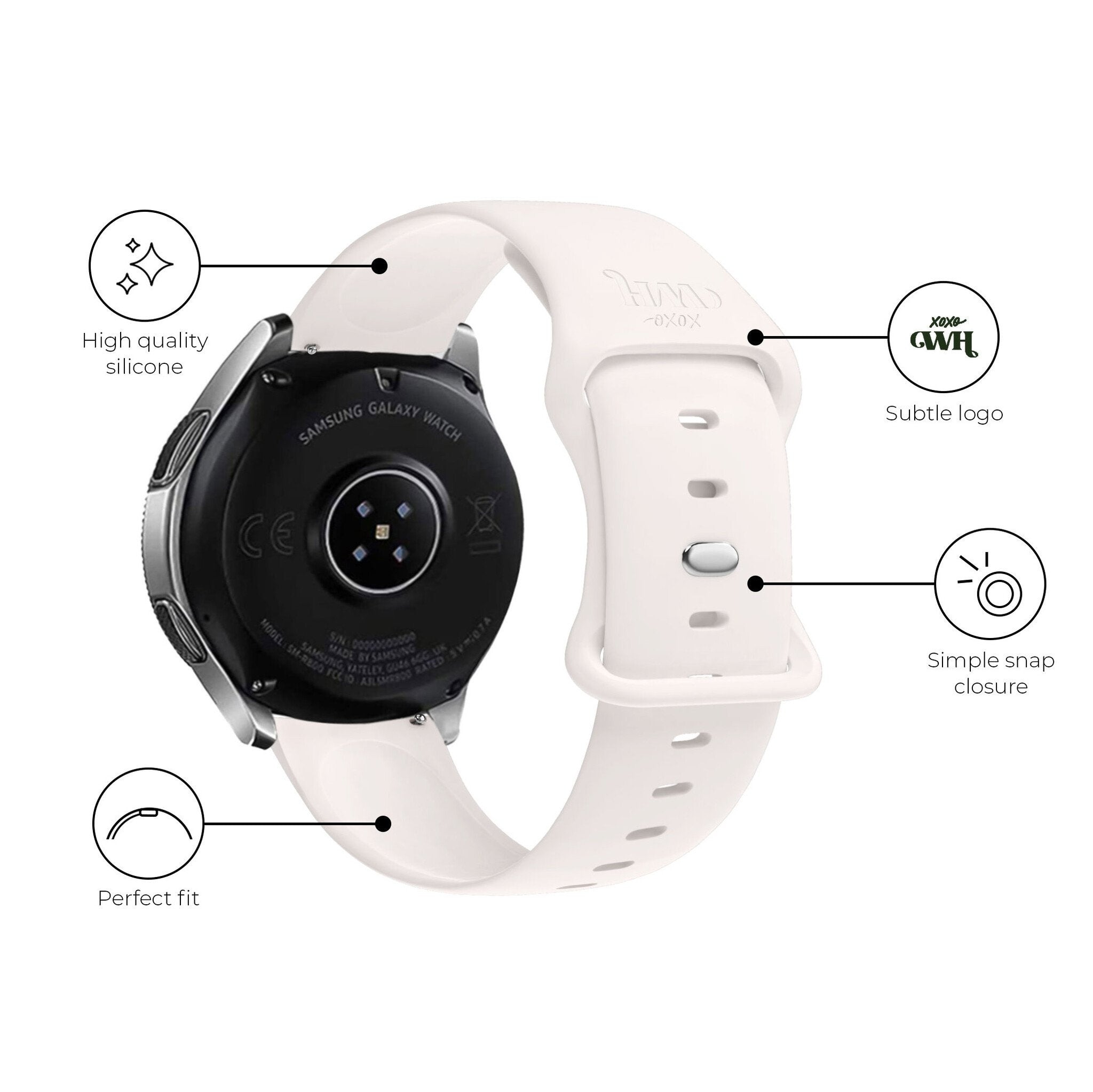 Correa silicona xoxo Wildhearts Samsung Galaxy Watch 4 40mm (beige)