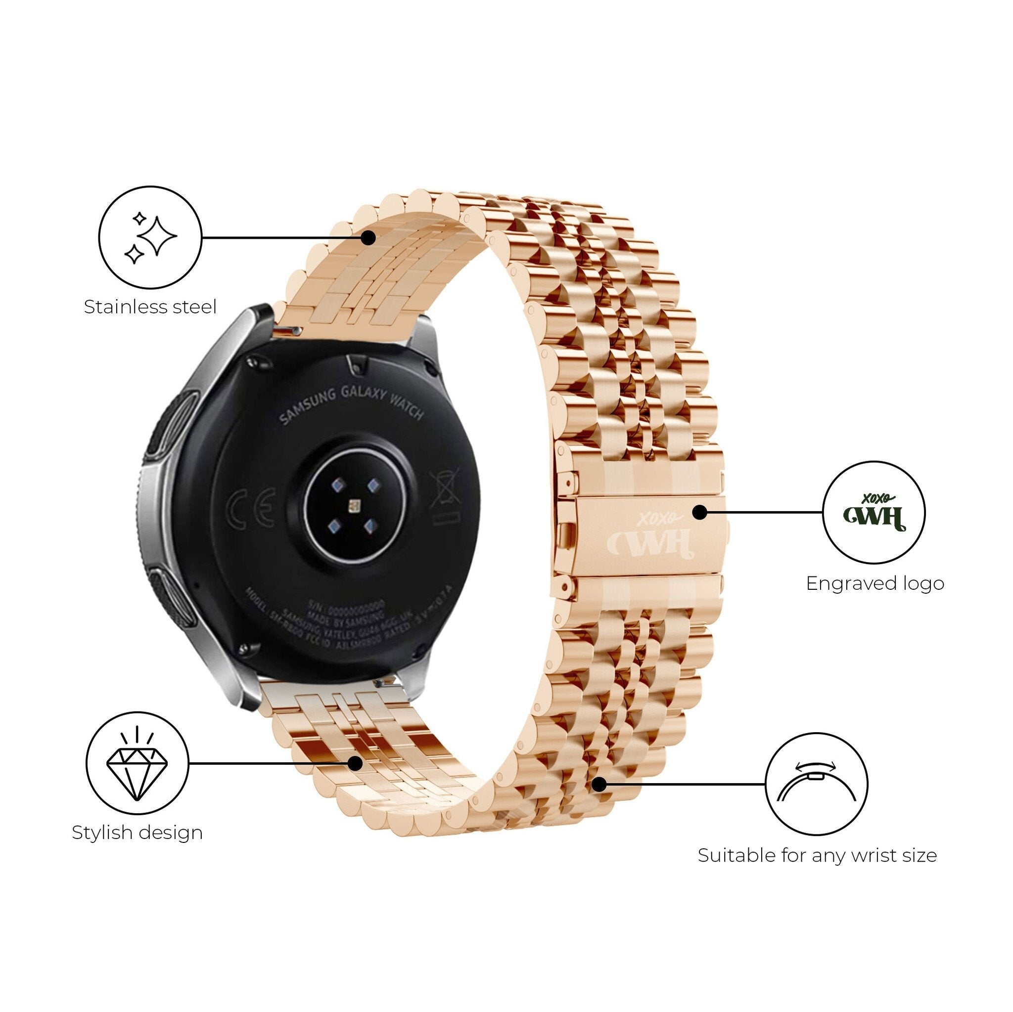 xoxo Wildhearts Samsung Gear S3 Steel Strap (Rose Gold)