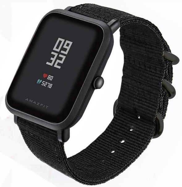 amazfit-bip-nylon-gesp-band-zwart-2