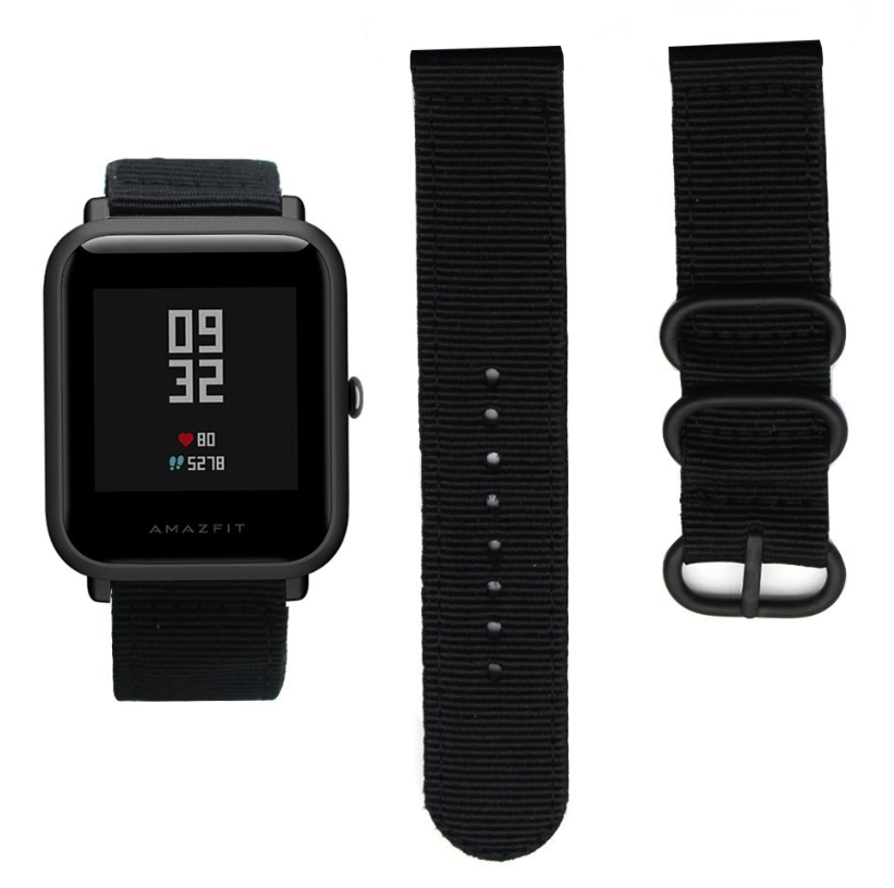 amazfit-bip-nylon-gesp-band-zwart