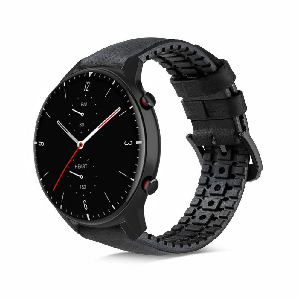 amazfit-gtr-2-siliconen-leren-bandje-zwart