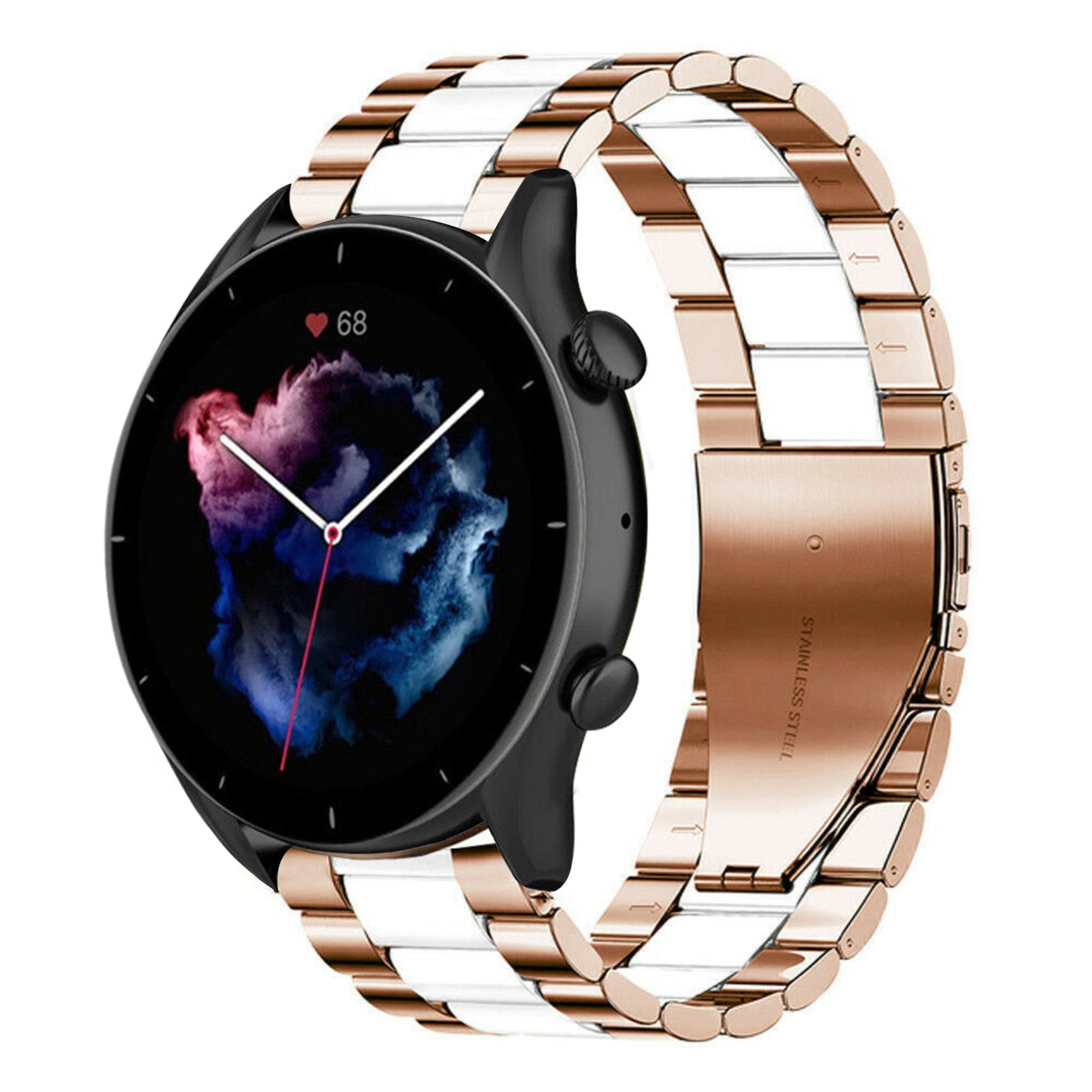 amazfit-gtr-3-stalen-band-rose-goud-wit