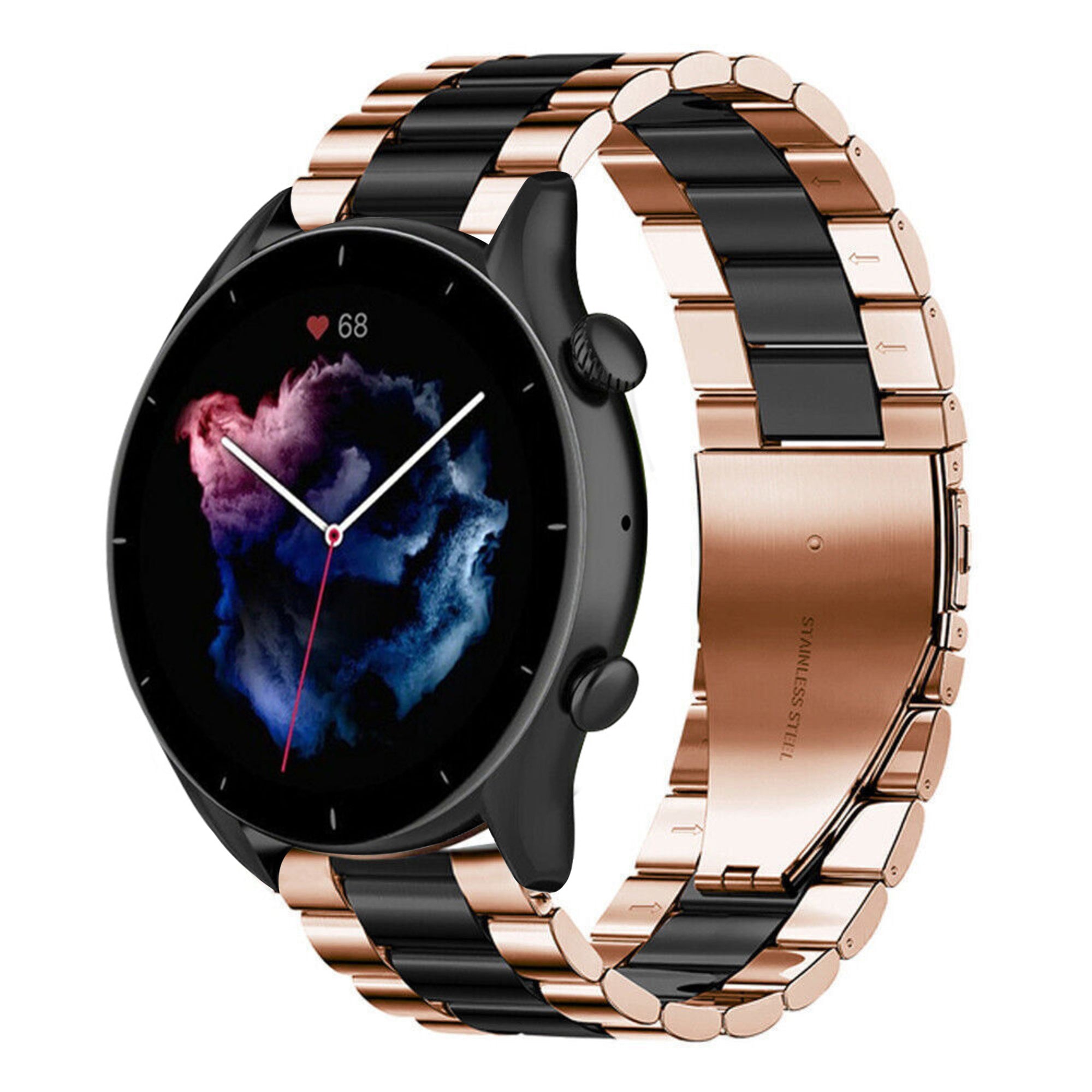 amazfit-gtr-3-stalen-band-rose-goud-zwart