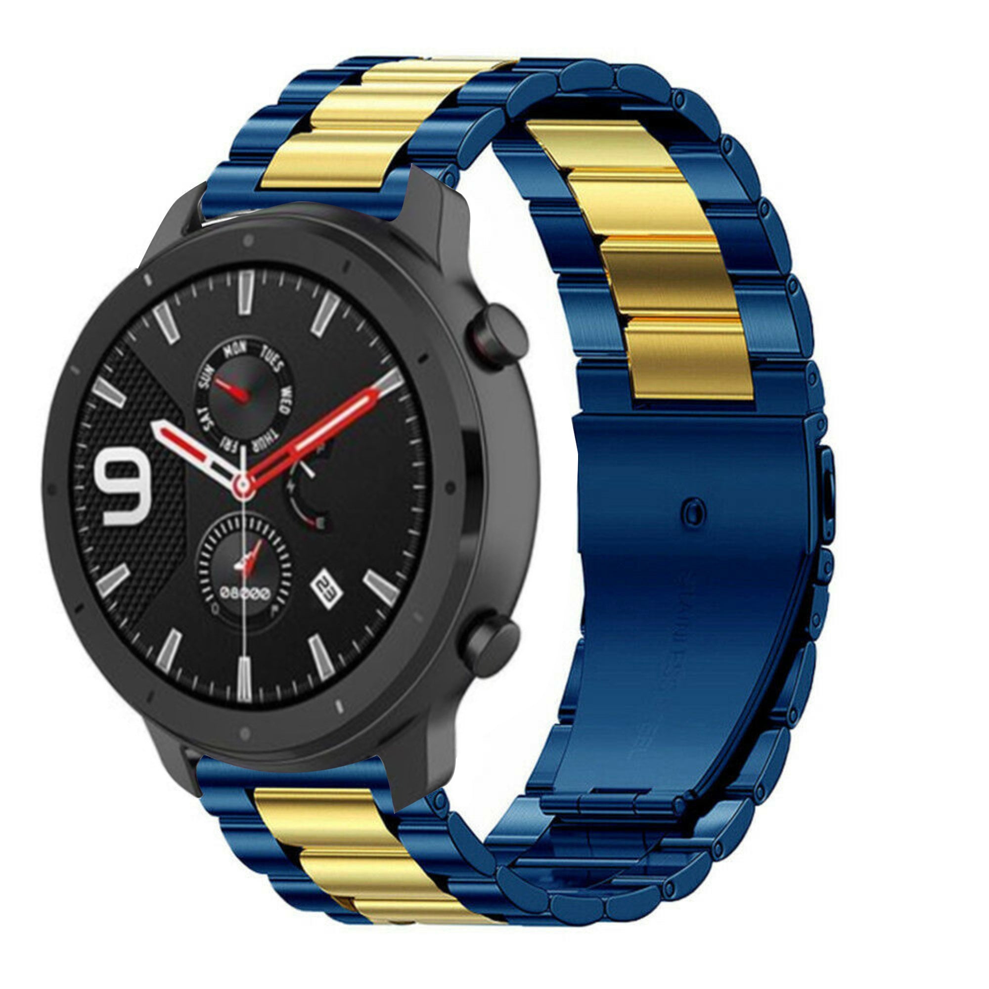 amazfit-gtr-stalen-band-blauw-goud