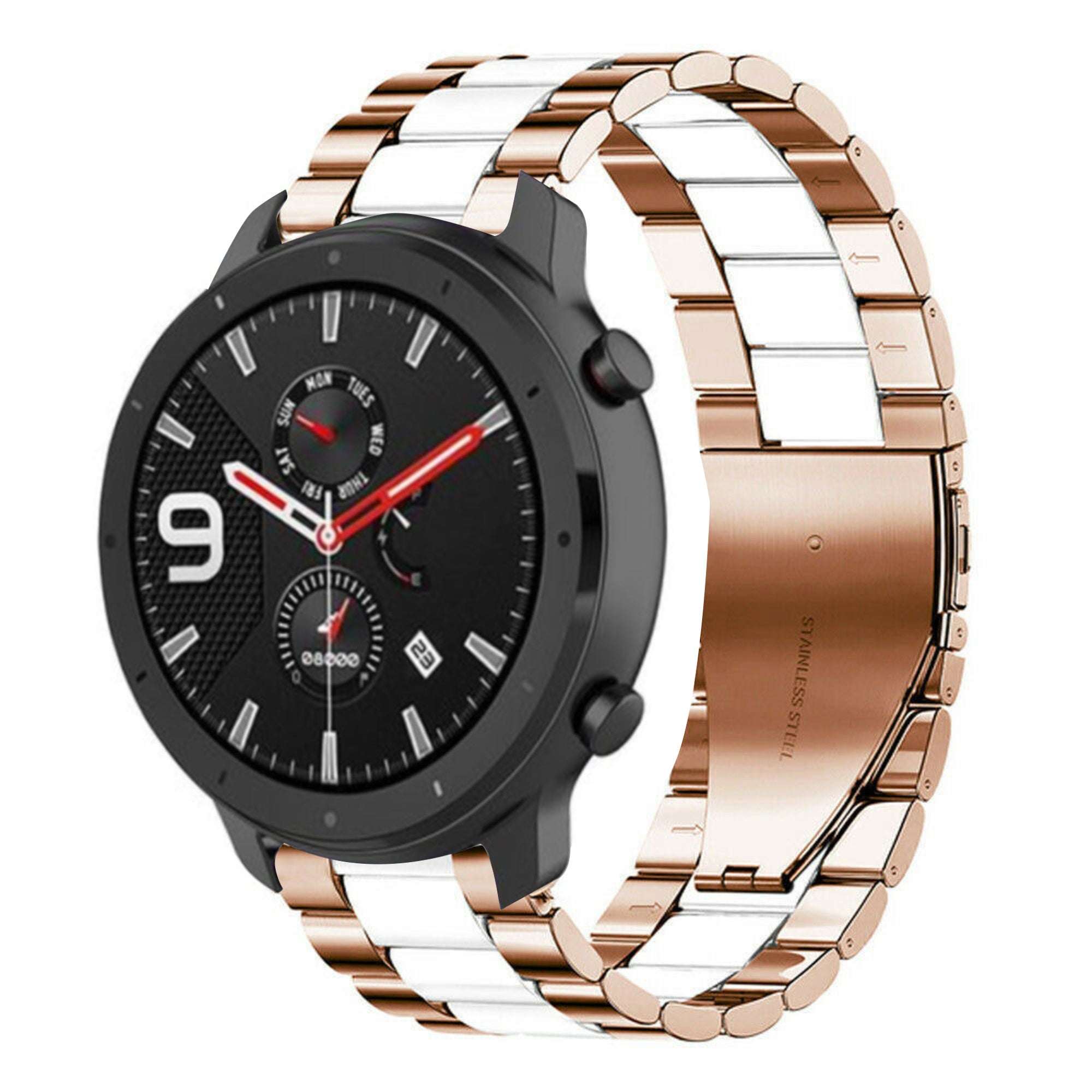 amazfit-gtr-stalen-band-rose-goud-wit