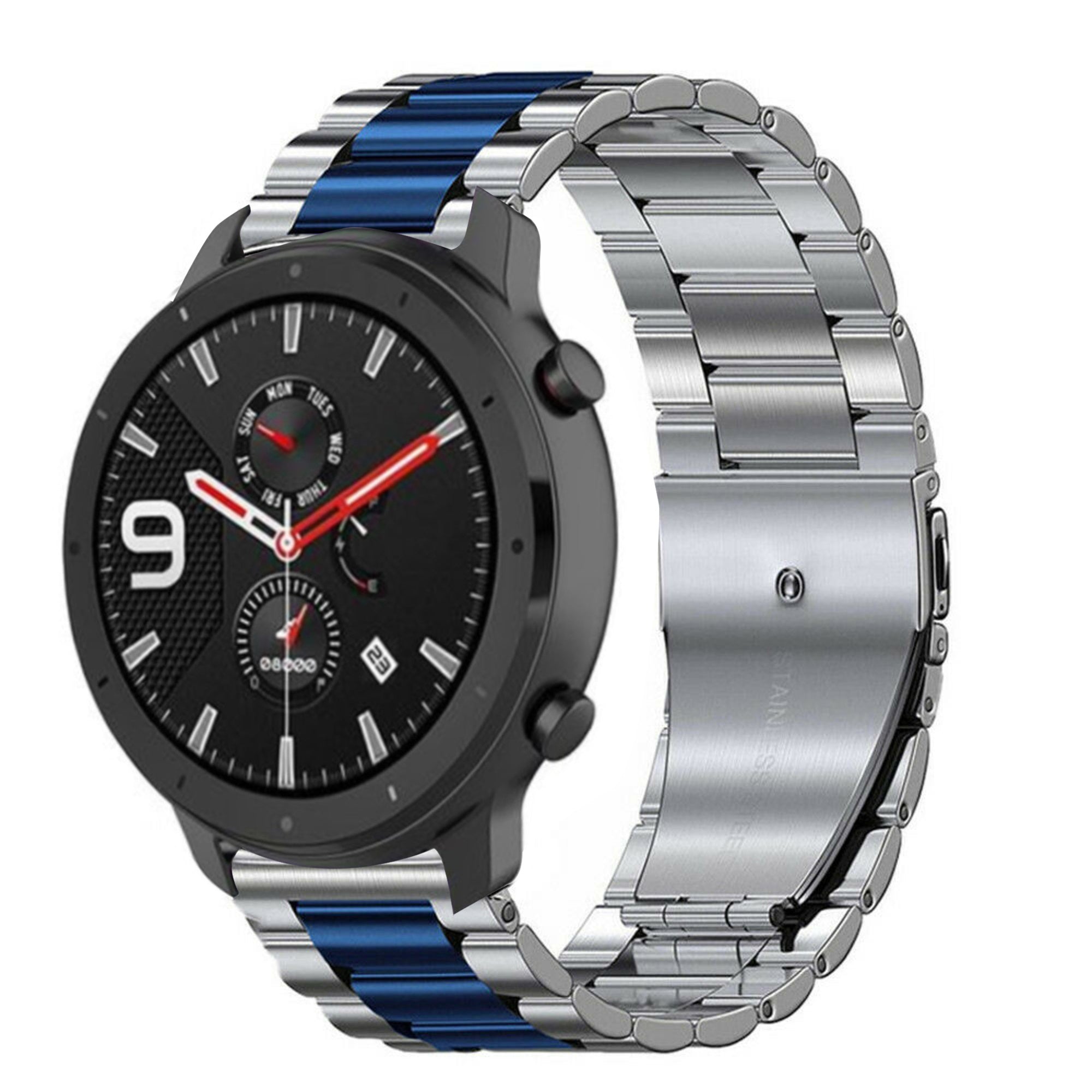 amazfit-gtr-stalen-band-zilver-blauw