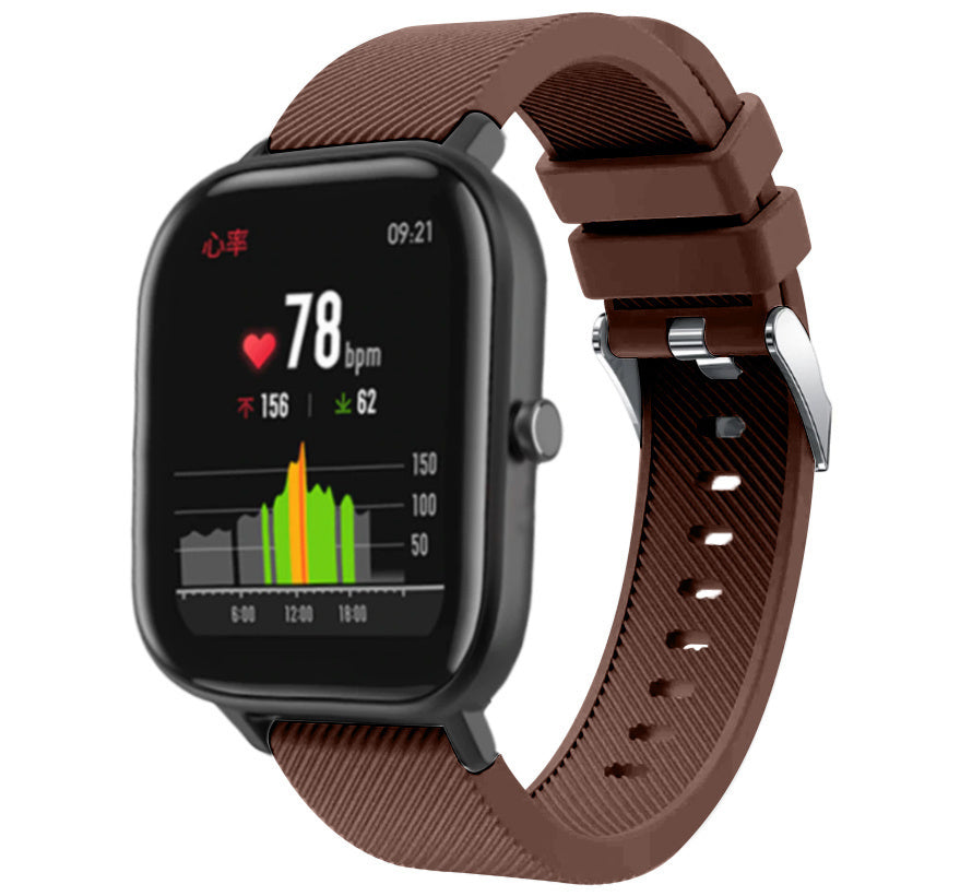 amazfit-gts-siliconen-bandje-koffiebruin