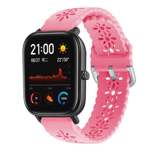 amazfit-gts-siliconen-bandje-patroon-knalroze