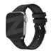Bandz Apple Watch Silicone Strap With Leather Pattern (Black)