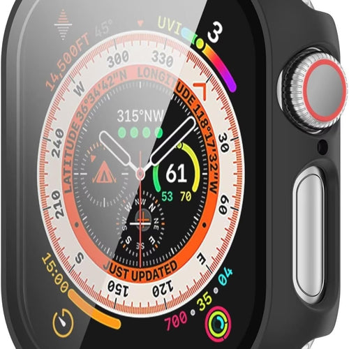 Coque rigide avec verre Apple Watch (noir)