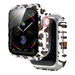 Apple Watch PC Hard Case with Glass (White Leopard)