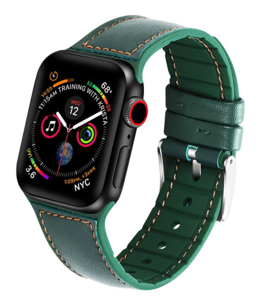 apple-watch-lederarmband-gruen