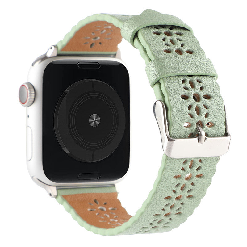 apple-watch-leren-band-patroon-lichtgroen-1