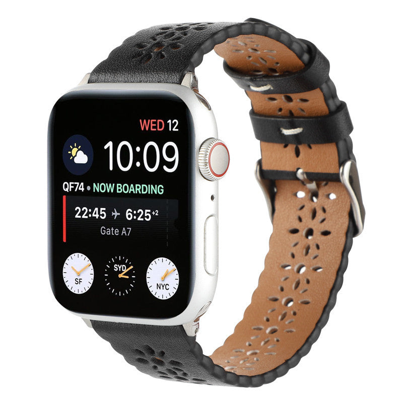 apple-watch-leren-band-patroon-zwart