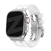 Bandz Apple Watch Silicone Strap 'Luxe Liquid' (White With Silver)