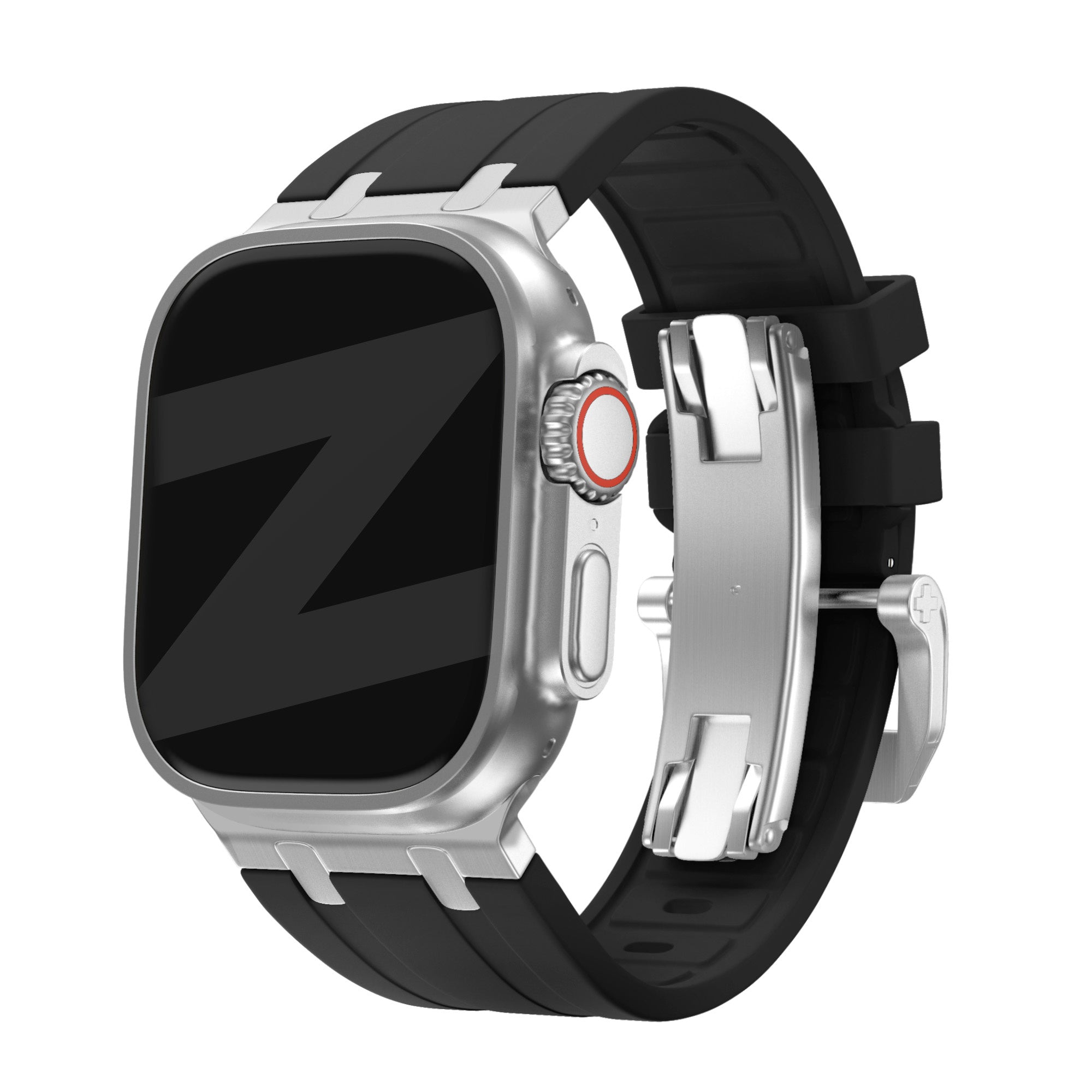 apple watch liquid zwart-zilver