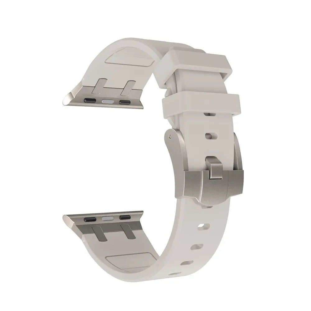 Apple Watch Luxus Liquid Silikonarmband (Polarstern mit Titanium)