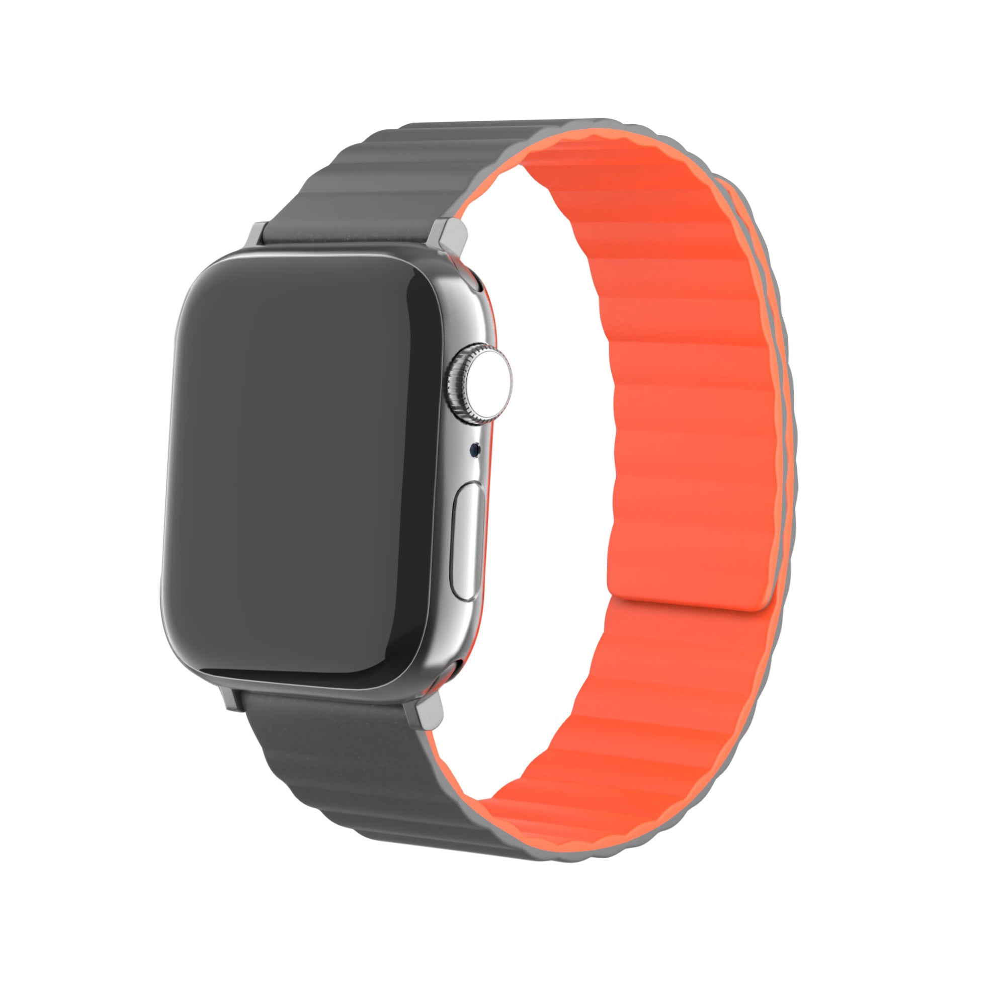 apple-watch-magnetisches-silikonarmband-grau-orang