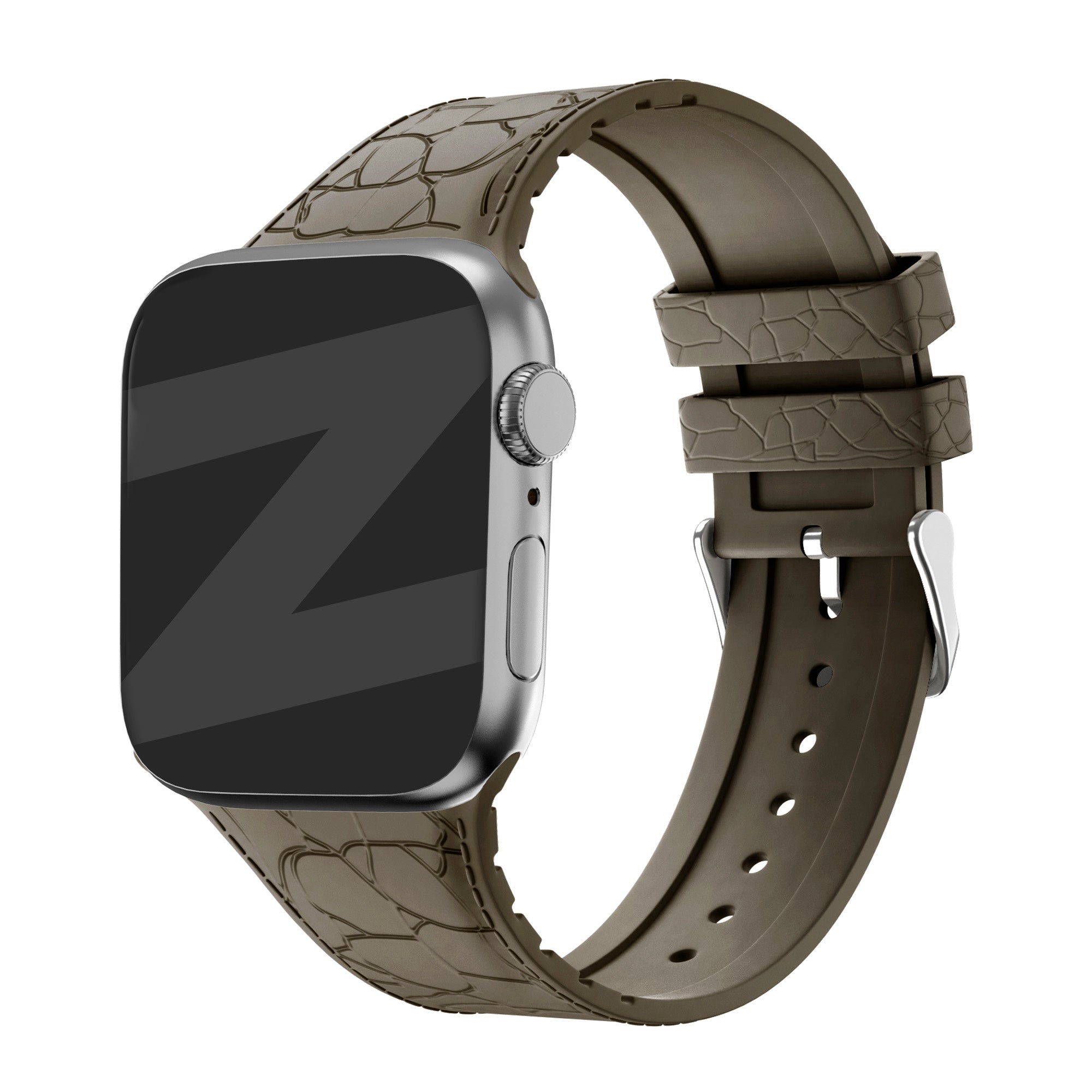 apple watch siliconen patroon bruin