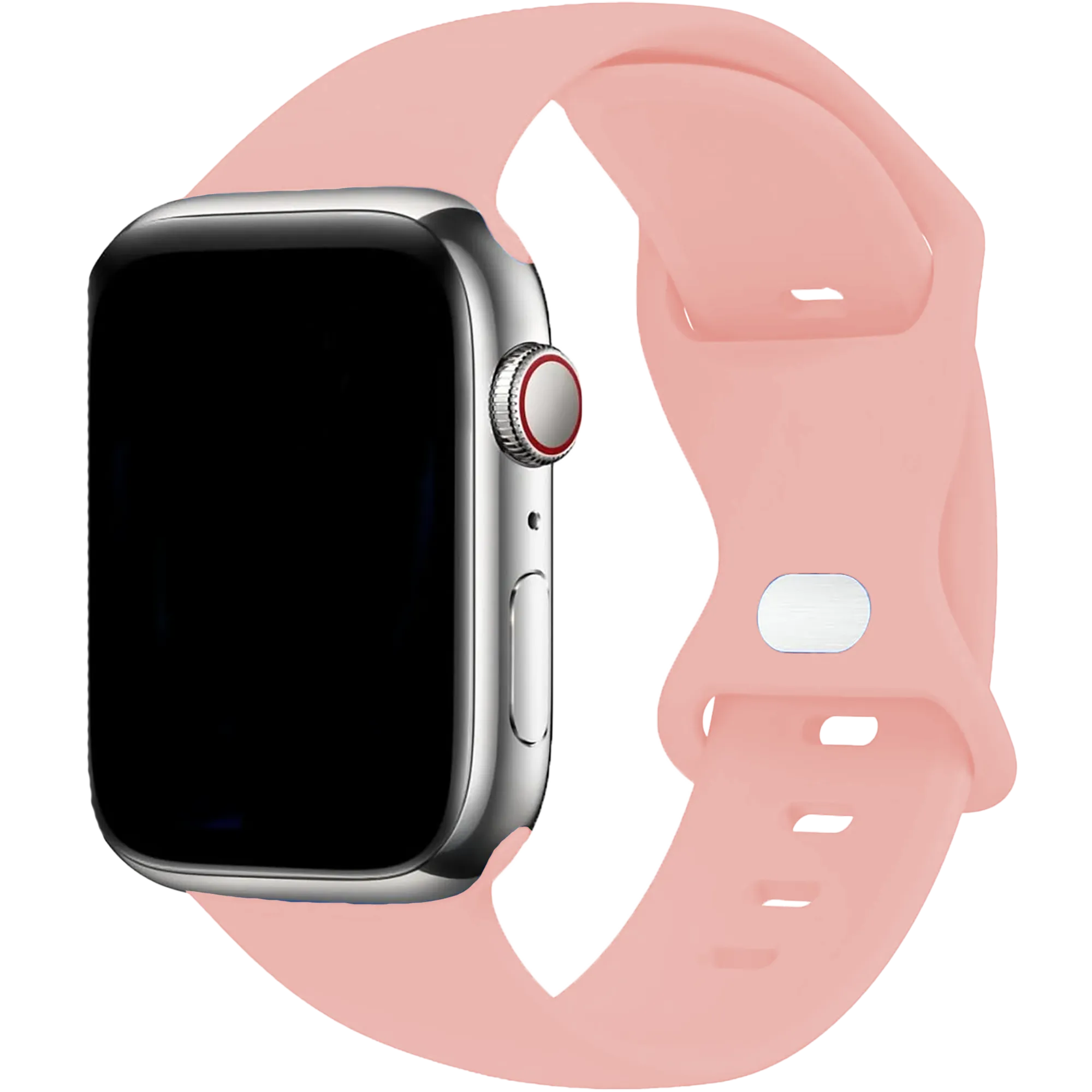 Apple Watch siliconen bandje (lichtroze)
