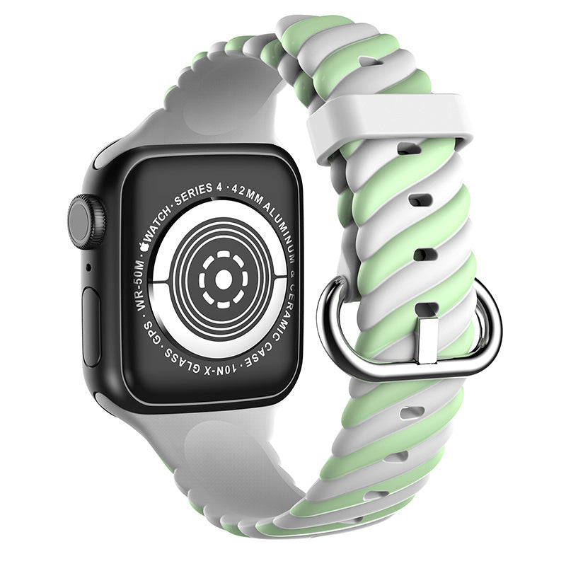 apple-watch-twisted-siliconen-bandje-wit-groen